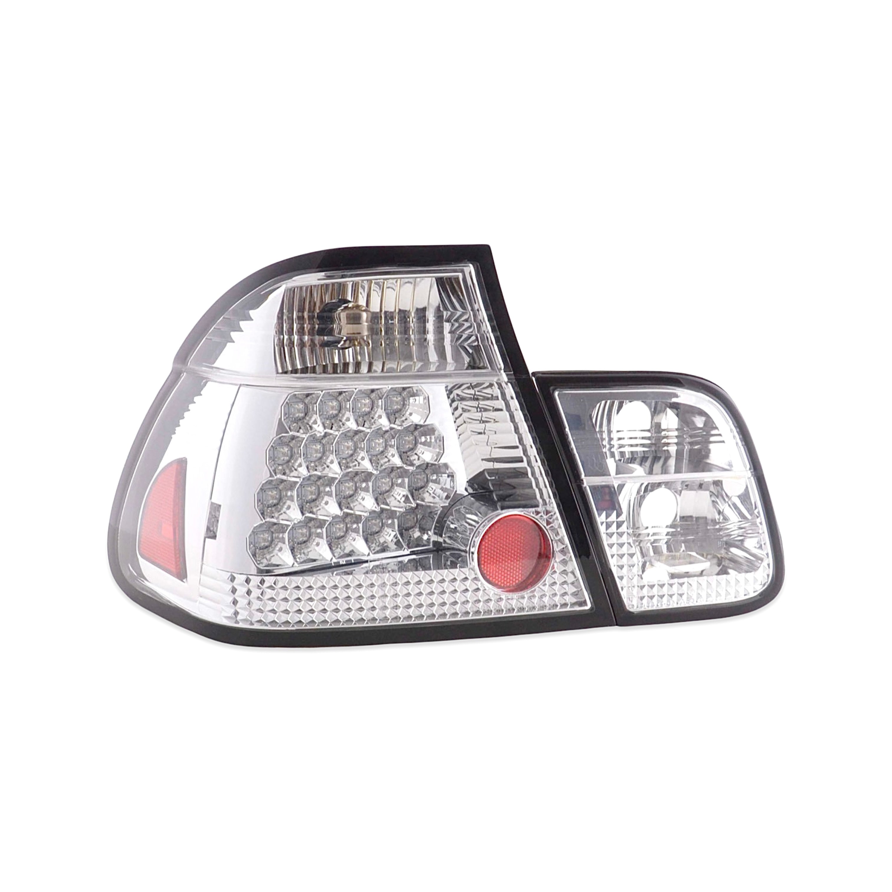 ANZO LED Taillights Red Clear 4pc for BMW 3 Series E46 '99-'06 - Enjuku ANZO LED Taillights Red Clear 4pc for BMW 3 Series E46 '99-'06 - Enjuku