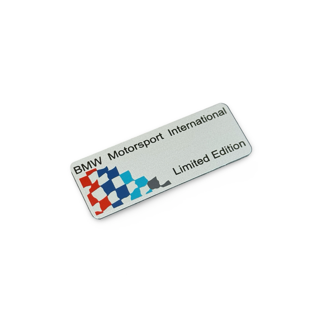 BMW Motorsport International Limited Edition Glovebox Trim Plaque