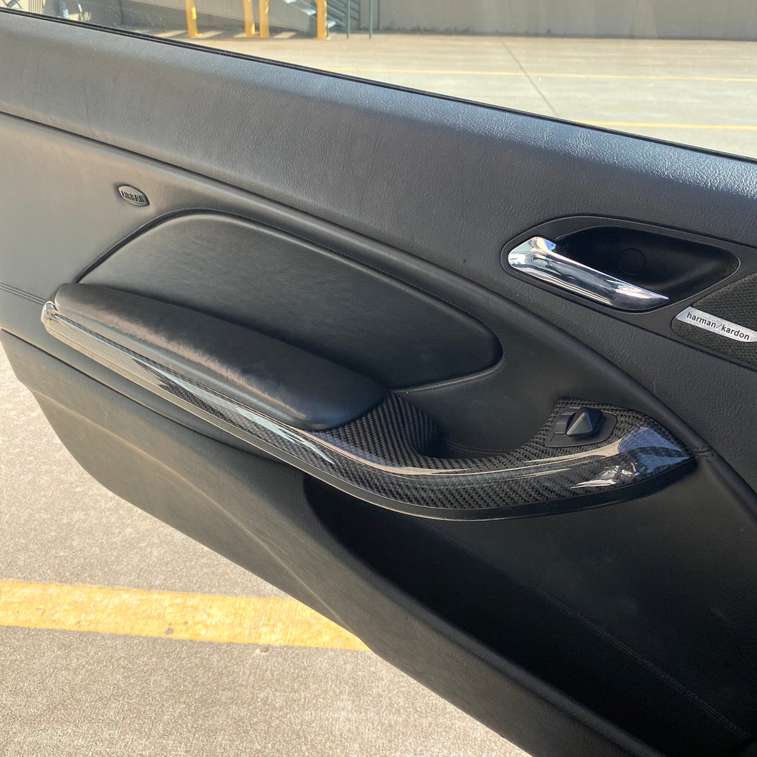 E46 coupe carbon fiber door armrest set
